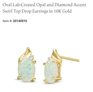 Lab-created Opal Swirl Top Drop Earrings 18Kt Gold